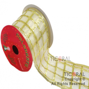CINTA HS3152-1 6.3CMX5YDS BL/ORO CUADROS x 1